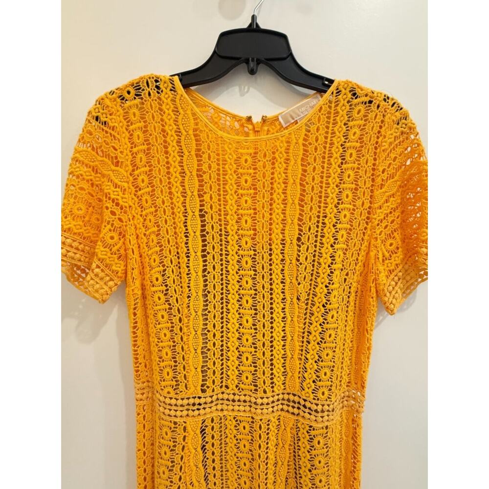 MICHAEL Michael Kors Yellow Crochet Lace Dress Size 4 - Festival, Vacation - Picture 7 of 10